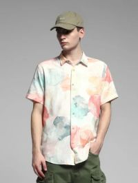 CORAL PRINTED COTTON SHIRT FOR MEN