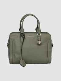 Alexander Mcqueen Grey Calfskin Leather Small Skull