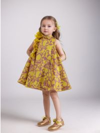 JANYAS CLOSET Yellow Printed Floral Lulu Sunni Dress