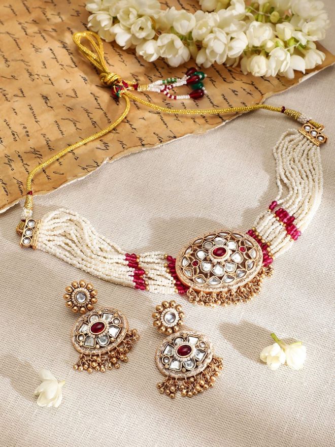 rubans-22k-gold-plated-kundan-ruby-accents-multi-strand-pearl-beaded-choker-necklace-set-choker-set-1143858075.jpg