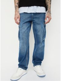 Loose Fit Utility Jeans for Men