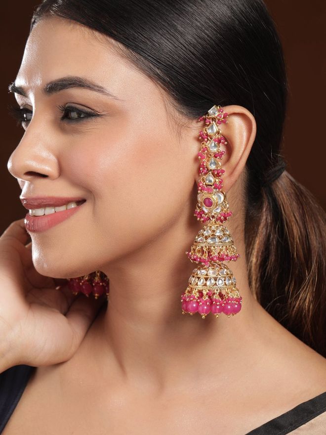 rubans-22k-gold-plated-kundan-studded-long-full-ear-covering-triple-layer-jhumka-with-pink-beads-jhumka-earrings-37177913344174.jpg
